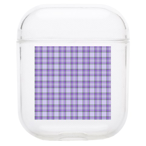 Purple Plaid Tartan 2 Soft TPU AirPods 1/2 Case from ArtsNow.com Front