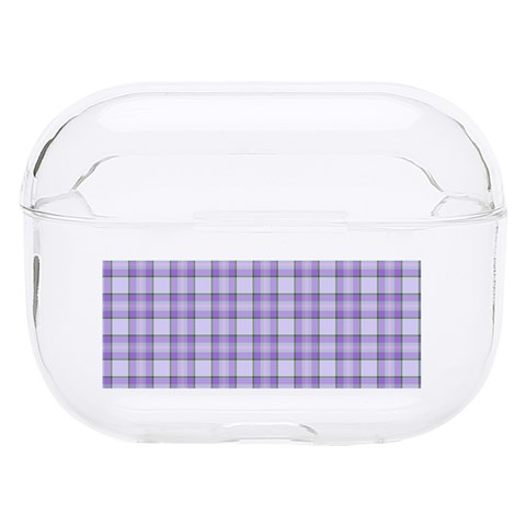 Purple Plaid Tartan 2 Hard PC AirPods Pro Case from ArtsNow.com Front