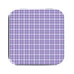 Purple Plaid Tartan 2 Square Metal Box (Black)