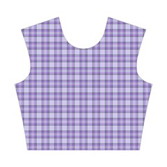 Purple Plaid Tartan 2 Cotton Crop Top from ArtsNow.com Front