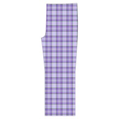 Purple Plaid Tartan 2 Spaghetti Top Long Pants Satin Pajamas Set from ArtsNow.com Front Bottom Left