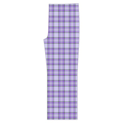 Purple Plaid Tartan 2 Short Sleeve Long Pants Satin Pajamas Set from ArtsNow.com Front Bottom Left