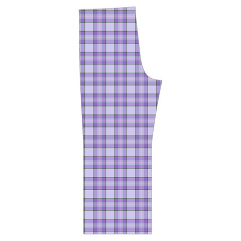 Purple Plaid Tartan 2 Short Sleeve Long Pants Satin Pajamas Set from ArtsNow.com Back Bottom Left