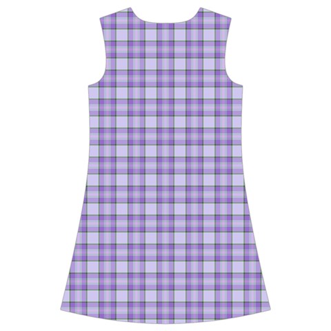 Purple Plaid Tartan 2 Kids  Short Sleeve Velvet Dress from ArtsNow.com Back