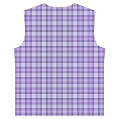 Purple Plaid Tartan 2 Men s High Neck Button Up Puffer Vest from ArtsNow.com Back