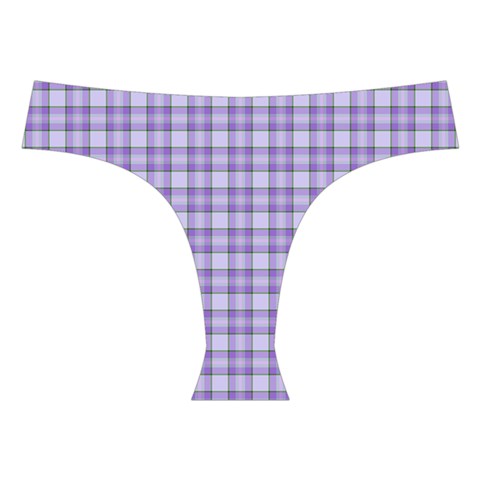 Purple Plaid Tartan 2 Cross Back Hipster Bikini Set from ArtsNow.com Front Under