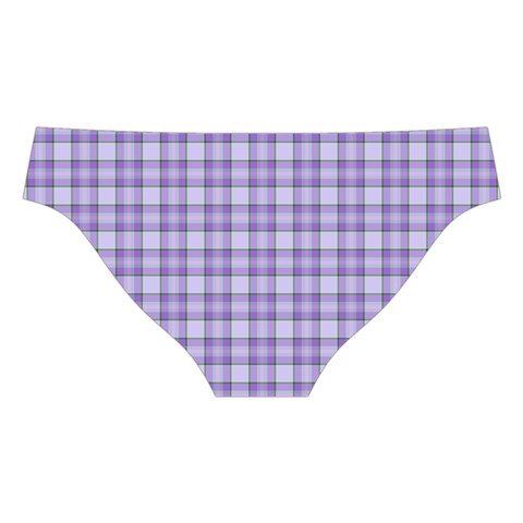 Purple Plaid Tartan 2 Cross Back Hipster Bikini Set from ArtsNow.com Back Under