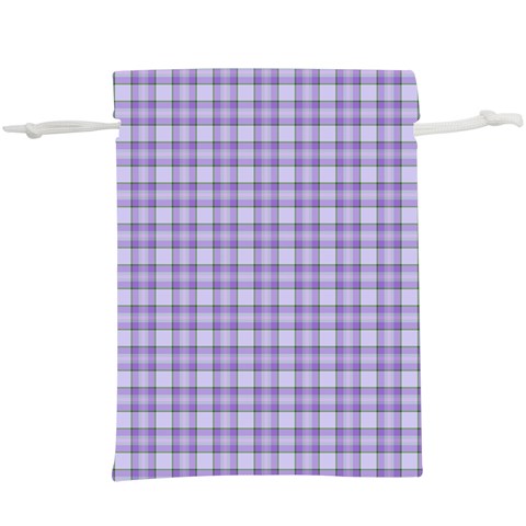 Purple Plaid Tartan 2 Lightweight Drawstring Pouch (XL) from ArtsNow.com Front