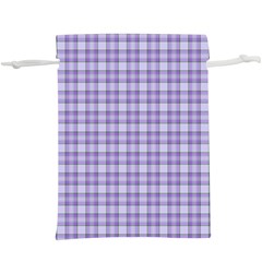 Purple Plaid Tartan 2 Lightweight Drawstring Pouch (XL) from ArtsNow.com Front