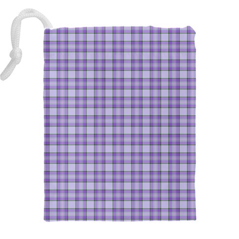 Purple Plaid Tartan 2 Drawstring Pouch (4XL) from ArtsNow.com Back