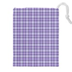 Purple Plaid Tartan 2 Drawstring Pouch (5XL)