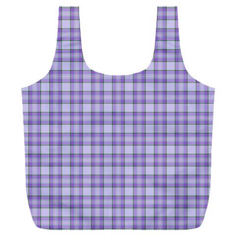 Purple Plaid Tartan 2 Full Print Recycle Bag (XXL) from ArtsNow.com Front