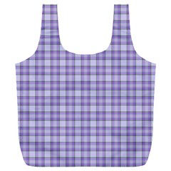 Purple Plaid Tartan 2 Full Print Recycle Bag (XXL) from ArtsNow.com Front