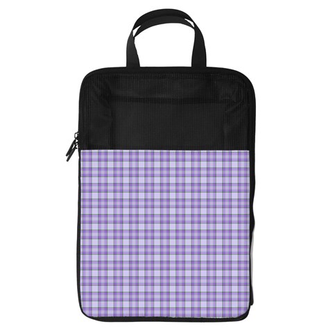 Purple Plaid Tartan 2 Foldable Shoe Storage Bag from ArtsNow.com Front