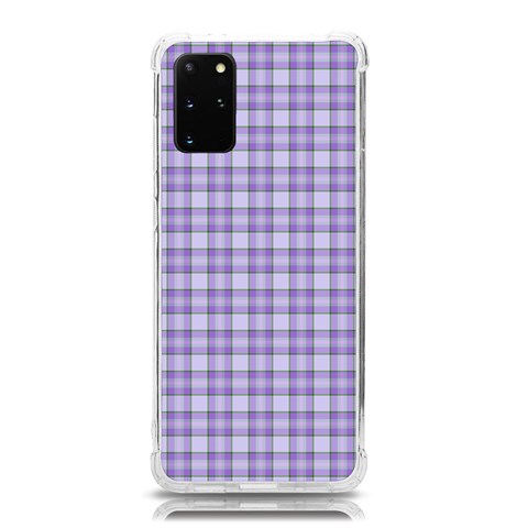 Purple Plaid Tartan 2 Samsung Galaxy S20 Plus 6.7 Inch TPU UV Case from ArtsNow.com Front