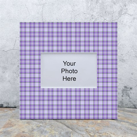 Purple Plaid Tartan 2 White Box Photo Frame 4  x 6  from ArtsNow.com Front