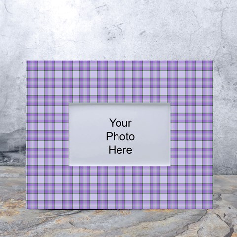 Purple Plaid Tartan 2 White Tabletop Photo Frame 4 x6  from ArtsNow.com Front