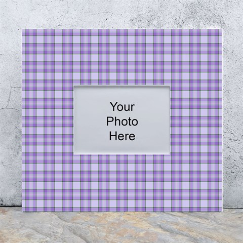 Purple Plaid Tartan 2 White Wall Photo Frame 5  x 7  from ArtsNow.com Front