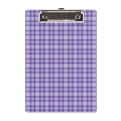 Purple Plaid Tartan 2 A5 Acrylic Clipboard from ArtsNow.com Front