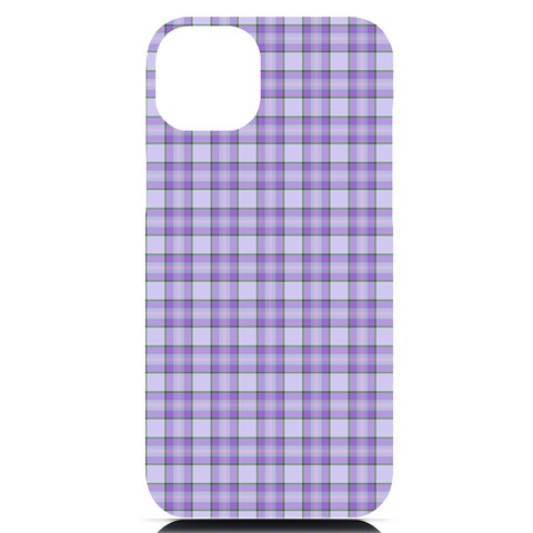 Purple Plaid Tartan 2 iPhone 14 Plus Black UV Print PC Hardshell Case from ArtsNow.com Front