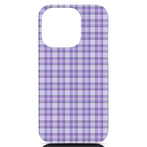 Purple Plaid Tartan 2 iPhone 14 Pro Black UV Print PC Hardshell Case from ArtsNow.com Front