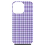 Purple Plaid Tartan 2 iPhone 14 Pro Max Black UV Print PC Hardshell Case