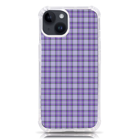 Purple Plaid Tartan 2 iPhone 14 TPU UV Print Case from ArtsNow.com Front