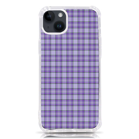 Purple Plaid Tartan 2 iPhone 14 Plus TPU UV Print Case from ArtsNow.com Front