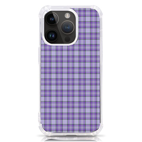 Purple Plaid Tartan 2 iPhone 14 Pro TPU UV Print Case from ArtsNow.com Front