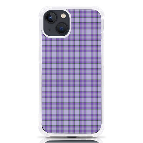 Purple Plaid Tartan 2 iPhone 13 TPU UV Print Case from ArtsNow.com Front