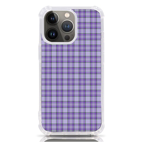 Purple Plaid Tartan 2 iPhone 13 Pro TPU UV Print Case from ArtsNow.com Front