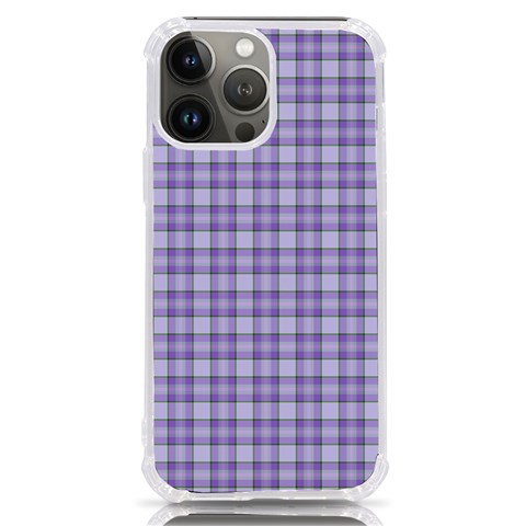 Purple Plaid Tartan 2 iPhone 13 Pro Max TPU UV Print Case from ArtsNow.com Front