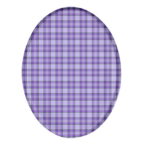 Purple Plaid Tartan 2 Oval Glass Fridge Magnet (4 pack) from ArtsNow.com Front