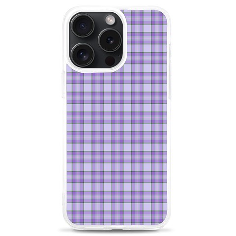 Purple Plaid Tartan 2 iPhone 15 Pro Max TPU UV Print Case from ArtsNow.com Front