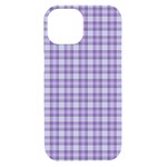 Purple Plaid Tartan 2 iPhone 15 Black UV Print PC Hardshell Case