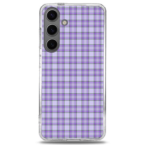 Purple Plaid Tartan 2 Samsung Galaxy S24 6.2 Inch TPU UV Case from ArtsNow.com Front