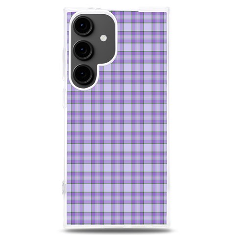 Purple Plaid Tartan 2 Samsung Galaxy S24 Plus 6.7 Inch TPU UV Case from ArtsNow.com Front