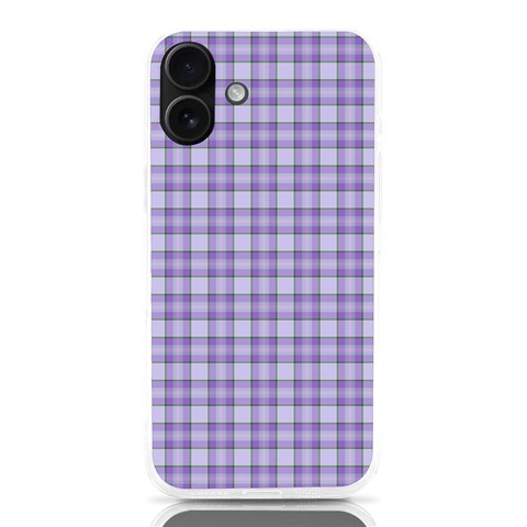 Purple Plaid Tartan 2 iPhone 16 Plus TPU UV Print Case from ArtsNow.com Front