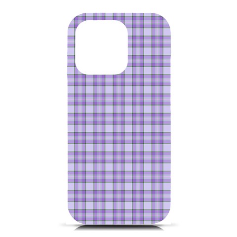 Purple Plaid Tartan 2 iPhone 16 Pro Black UV Print PC Hardshell Case from ArtsNow.com Front