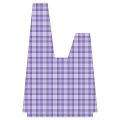 Purple Plaid Tartan 2 Japanese Wrist Knot Bag from ArtsNow.com Front