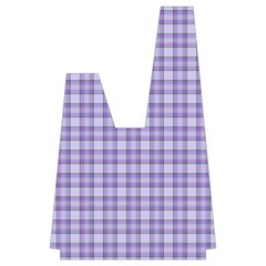 Purple Plaid Tartan 2 Japanese Wrist Knot Bag from ArtsNow.com Back