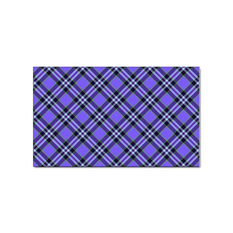 Blue Tartan Plaid 1 Diagonal Sticker (Rectangular) from ArtsNow.com Front