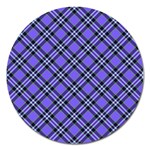 Blue Tartan Plaid 1 Diagonal Magnet 5  (Round)