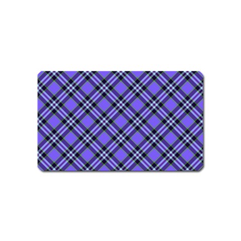 Blue Tartan Plaid 1 Diagonal Magnet (Name Card) from ArtsNow.com Front