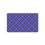 Blue Tartan Plaid 1 Diagonal Magnet (Name Card)