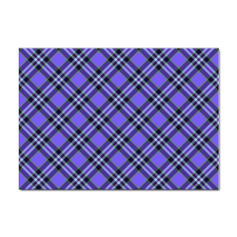 Blue Tartan Plaid 1 Diagonal Sticker A4 (10 pack) from ArtsNow.com Front