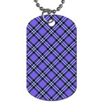 Blue Tartan Plaid 1 Diagonal Dog Tag (Two Sides)