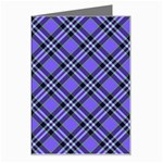 Blue Tartan Plaid 1 Diagonal Greeting Card