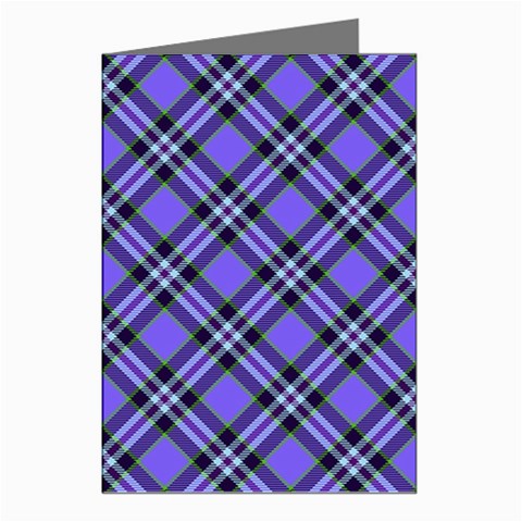 Blue Tartan Plaid 1 Diagonal Greeting Cards (Pkg of 8) from ArtsNow.com Left