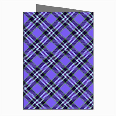 Blue Tartan Plaid 1 Diagonal Greeting Cards (Pkg of 8) from ArtsNow.com Right